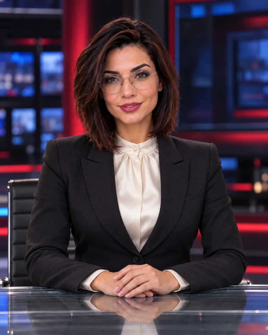 Olivia Bellini at the 8 Seconds To Know news desk